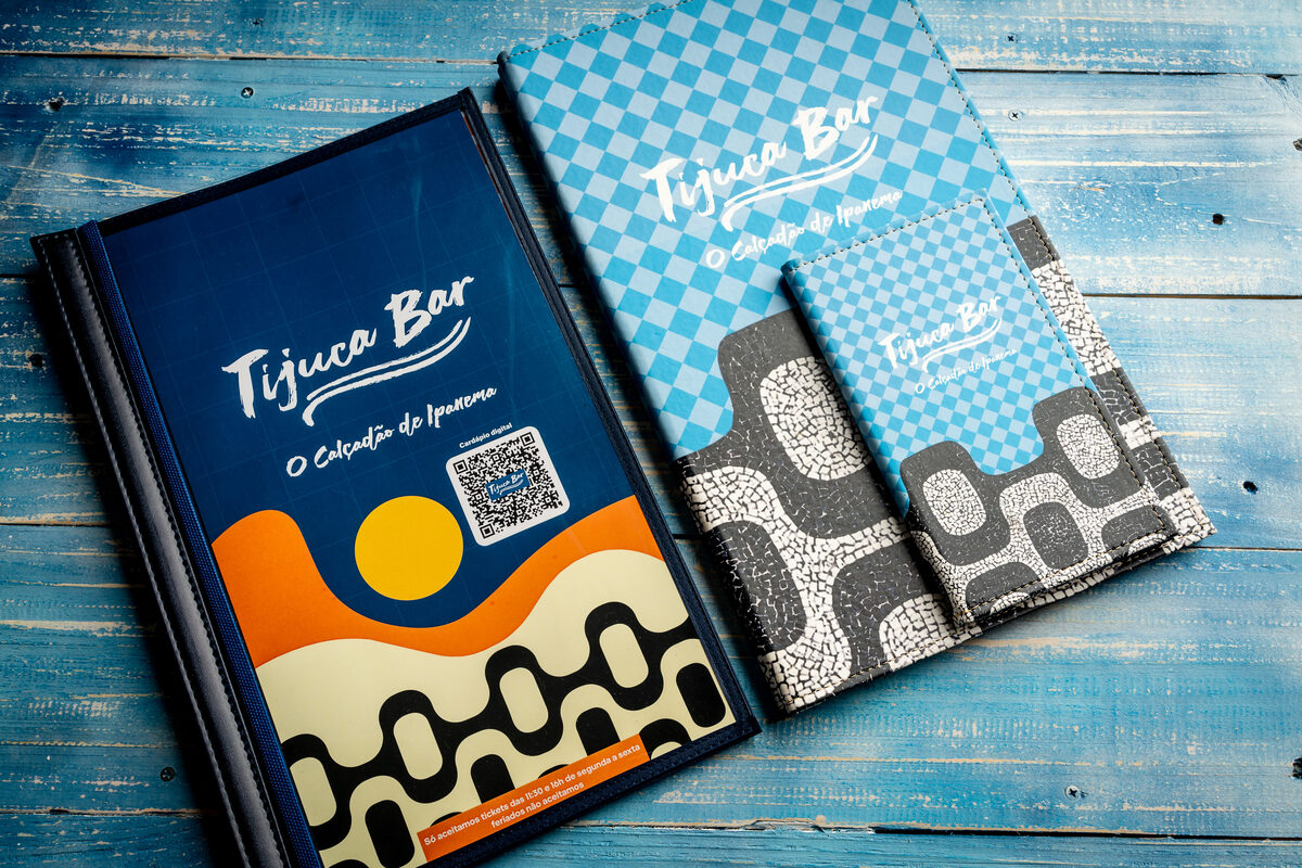 cardápio personalizado do tijuca bar, o calçadão de ipanema, produzido pela gorillaz creative menu