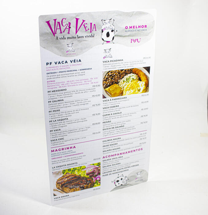 cardápio de vaca veia — vaca veia